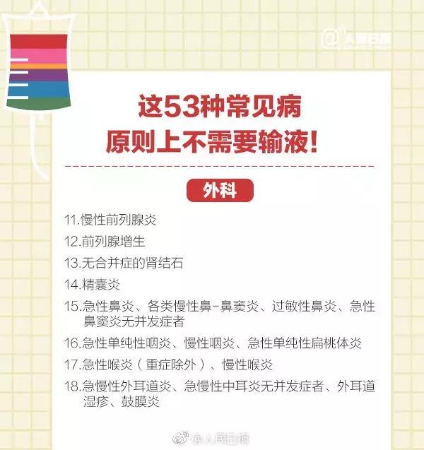 过度输液有危害！这些常见病原则上不需要输液