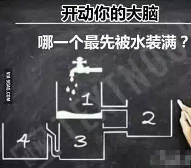 人人都在看这道烧脑题！哪个先装满水？据说只有1%的人能答对