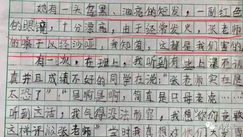 小学生作文写“我的老师”，童言无忌让老师哭笑不得：人才