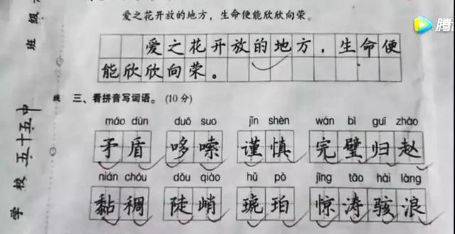 中小学生试卷因书法加分，老师晒出照片，网友：不服不行