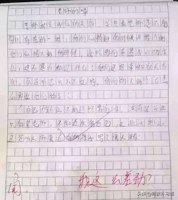 小学生作文《老师的嘴》，老师不淡定了，家长：胡说八道可不好啊