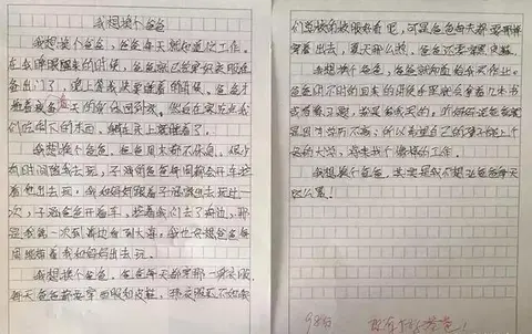 小学生作文《我想换个爸爸》, 老师发给家长，妈妈笑了爸爸却哭了