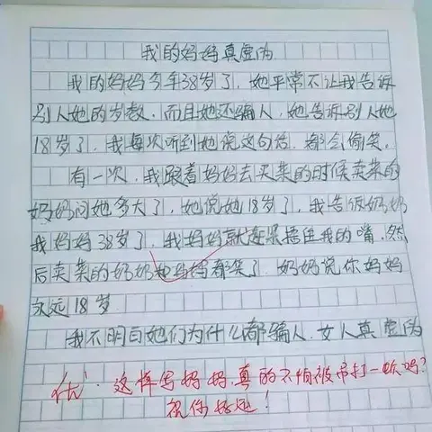 小学生作文《我的妈妈真虚伪》