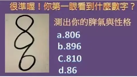 第一眼看到什么数字, 你就是什么人!