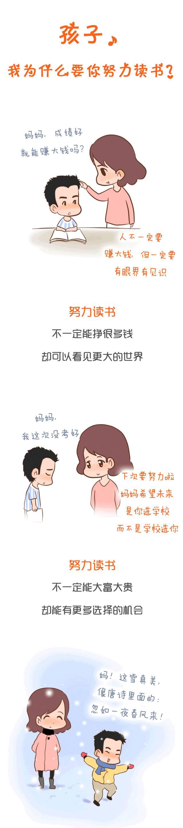 用一组漫画告诉孩子，为什么要努力读书学习？