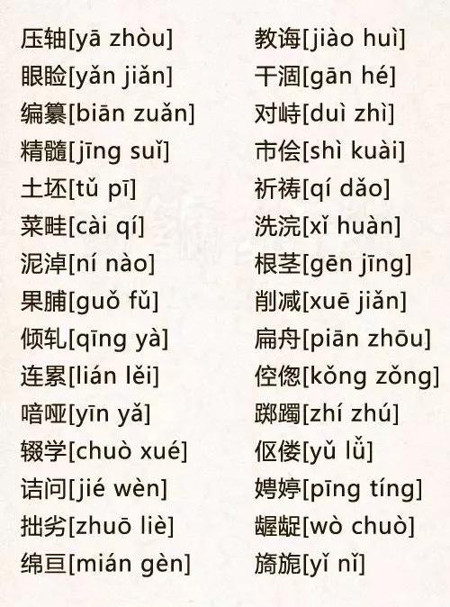 最容易读错的字（自测不及格的，请默默收藏！）