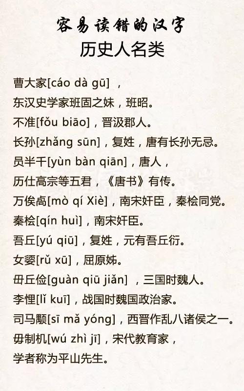 最容易读错的字（自测不及格的，请默默收藏！）